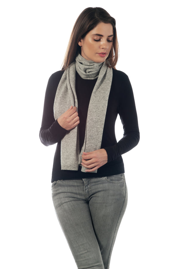 Cashmere Merino Scarf -Jersey Knit - Flannel Grey