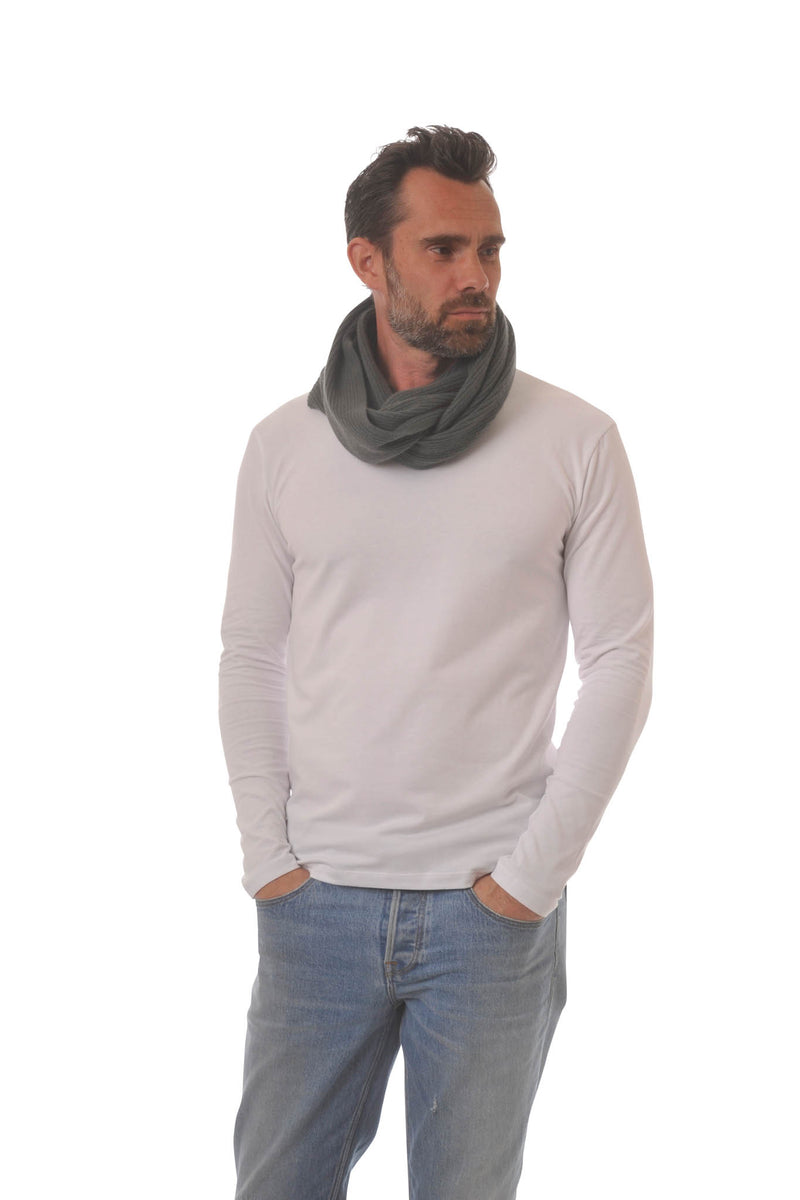 Adorawool Snood - Ribbed Design in Cashmere Merino - Olive