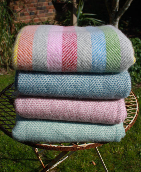 Rainbow Throw 100 Pure New Wool Striped Blanket
