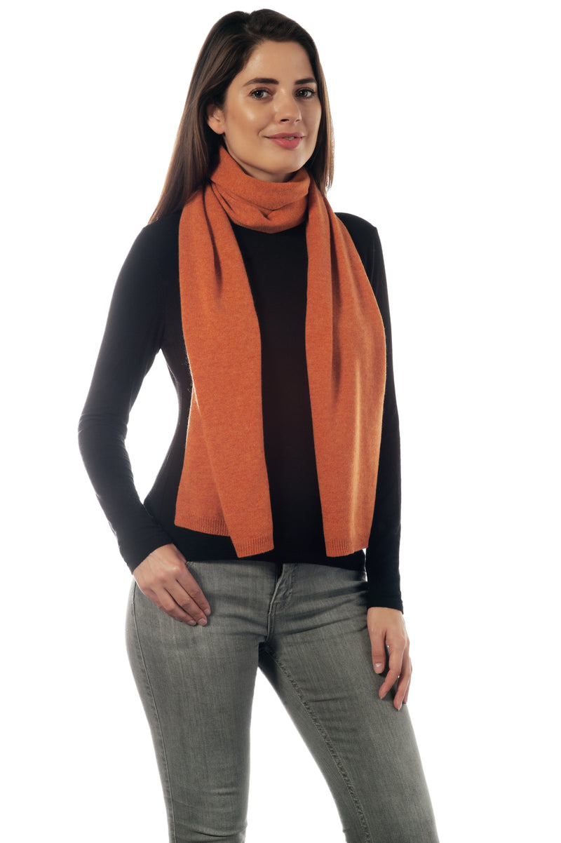 Cashmere Merino Scarf -Jersey Knit - Ginger