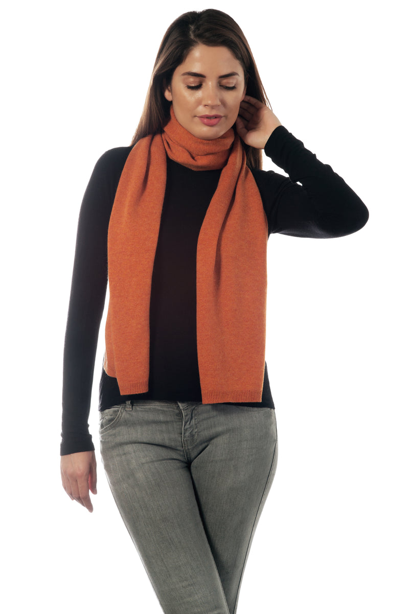 Cashmere Merino Scarf -Jersey Knit - Ginger