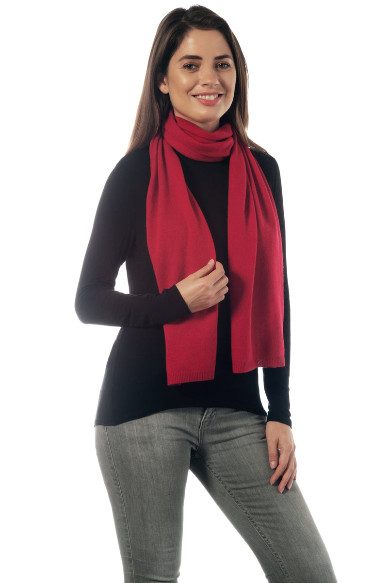  Bright Red Scarf, Men or Women, Cashmere Merino Wool, Hand  Knit, Luxury Natural Fiber, Winter Cheer : Handmade Products