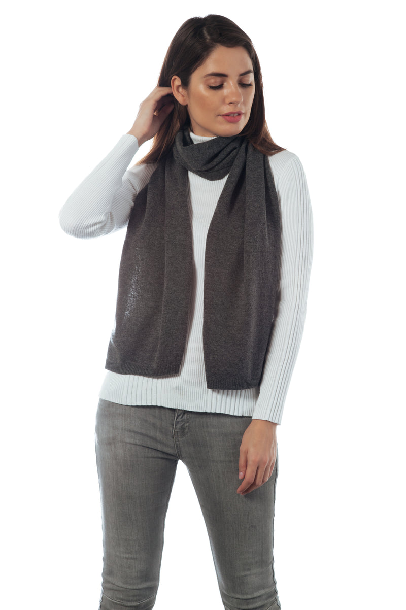 Cashmere Merino Scarf -Jersey Knit - Charcoal