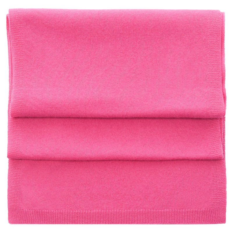 Cashmere Merino Scarf -Jersey Knit - Fuchsia Pink
