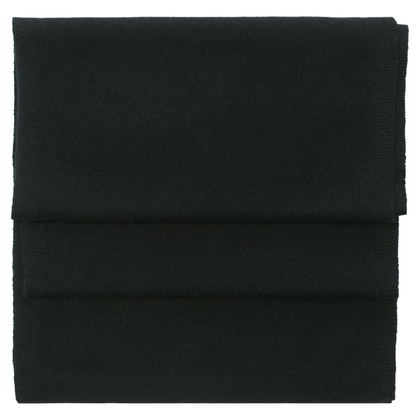 Cashmere Merino Scarf -Jersey Knit - Black