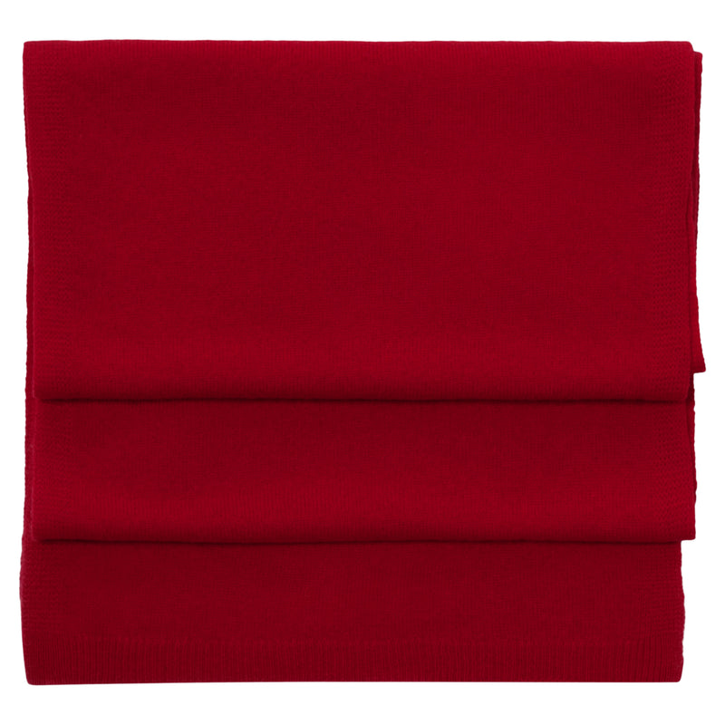 Cashmere Merino Scarf -Jersey Knit - Red