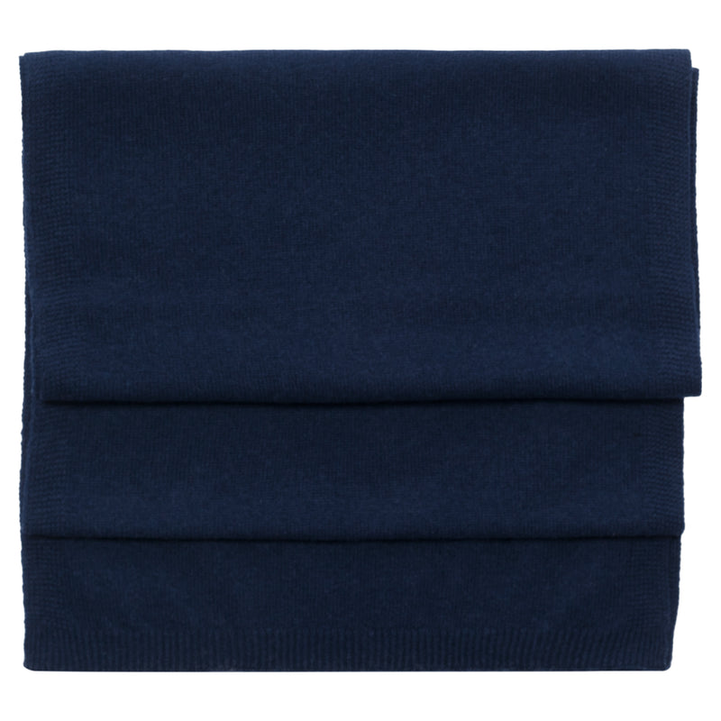 Cashmere Merino Scarf -Jersey Knit - Navy Blue