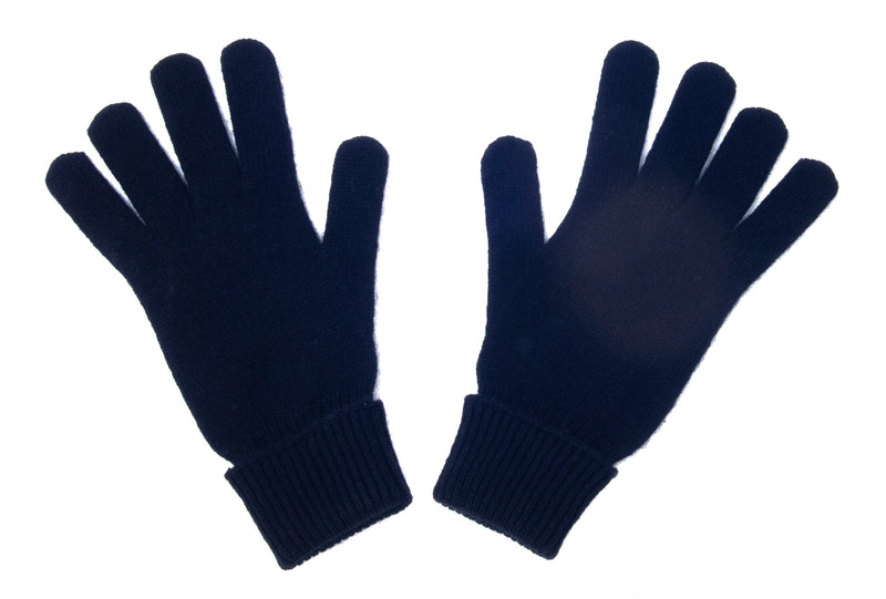 Cashmere Merino Gloves for Women and Men - Warm Soft Natural Wool for Winter - Navy Blue