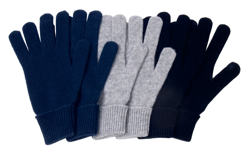 Cashmere Merino Gloves for Women and Men - Warm Soft Natural Wool for Winter - Navy Blue