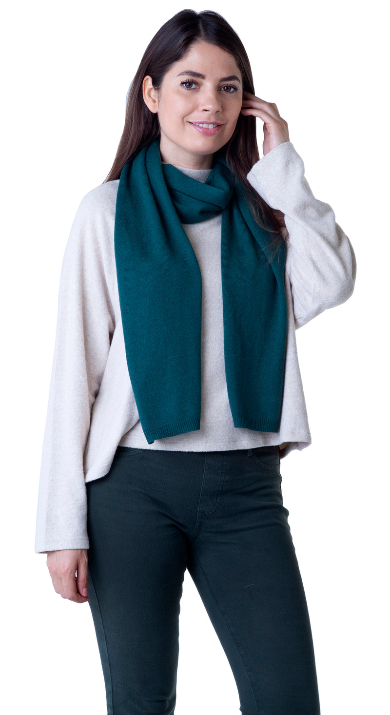 Cashmere Merino Scarf -Jersey Knit - Racing Green