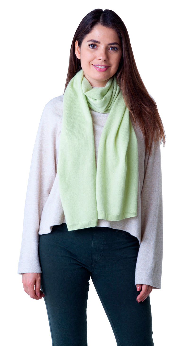 Cashmere Merino Scarf -Jersey Knit - Pistachio