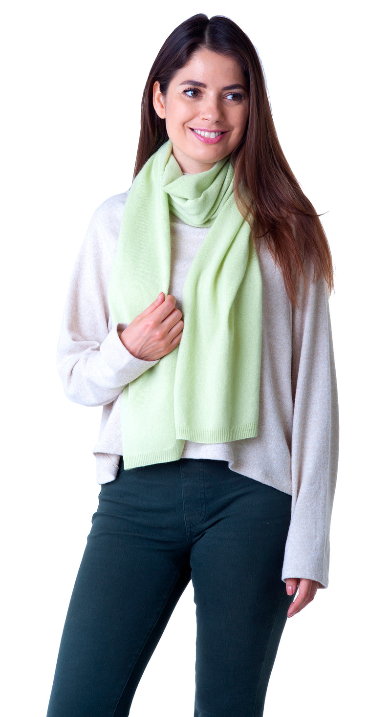 Cashmere Merino Scarf -Jersey Knit - Pistachio