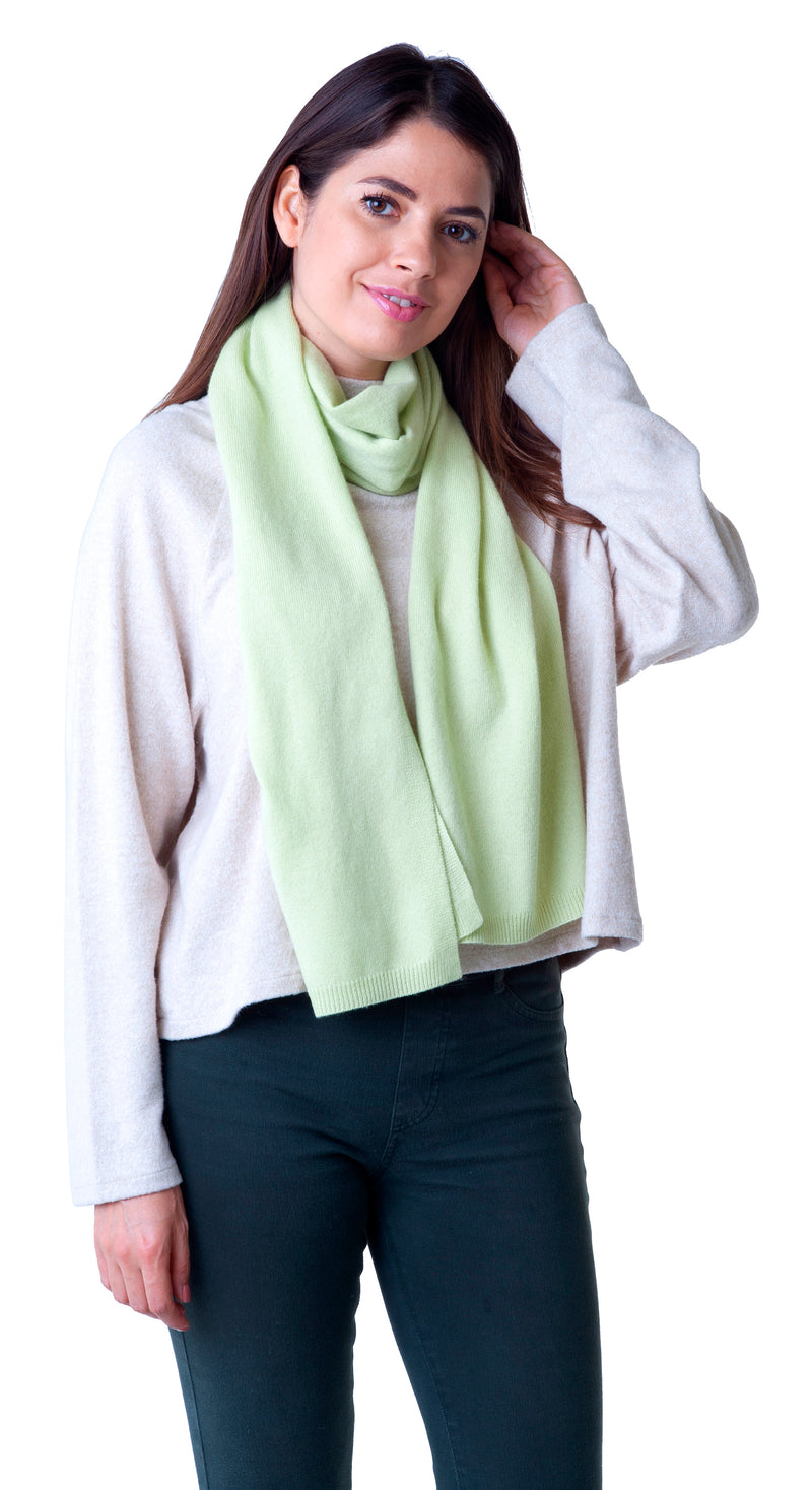 Cashmere Merino Scarf -Jersey Knit - Pistachio