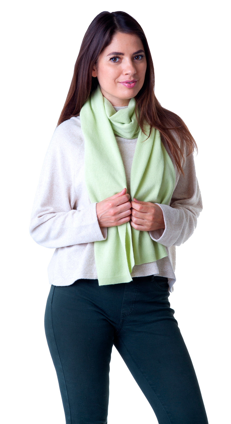 Cashmere Merino Scarf -Jersey Knit - Pistachio