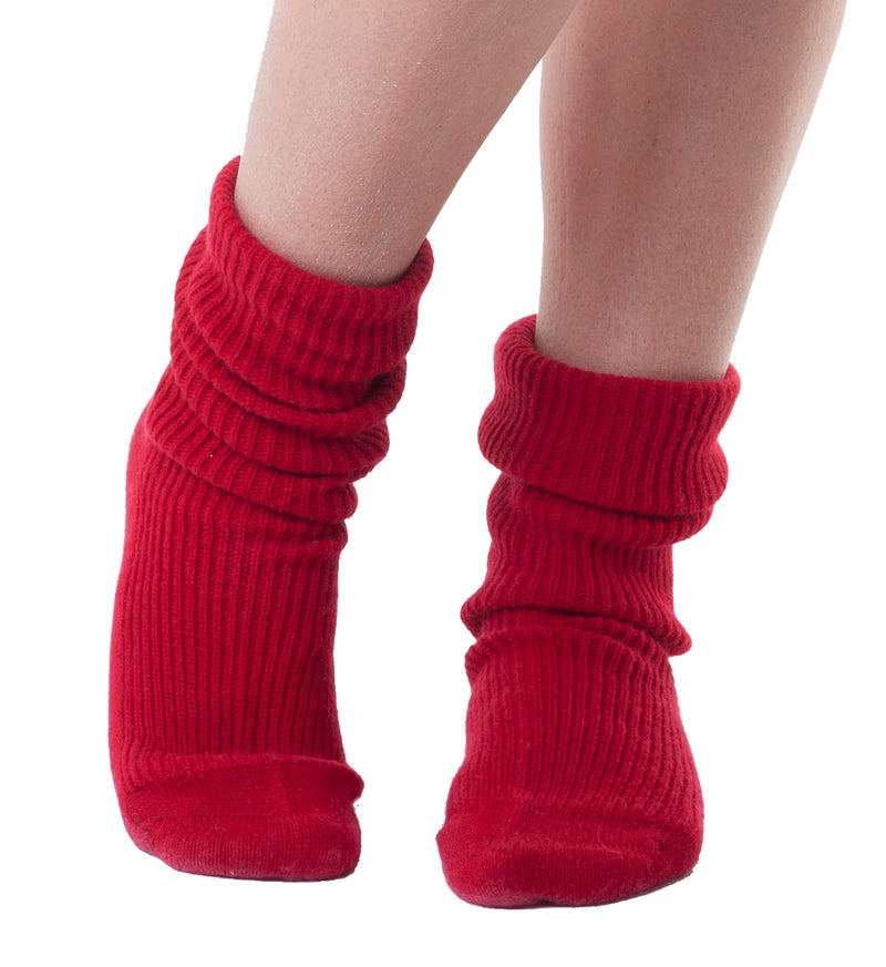 Cashmere Merino bed & lounge socks - Red