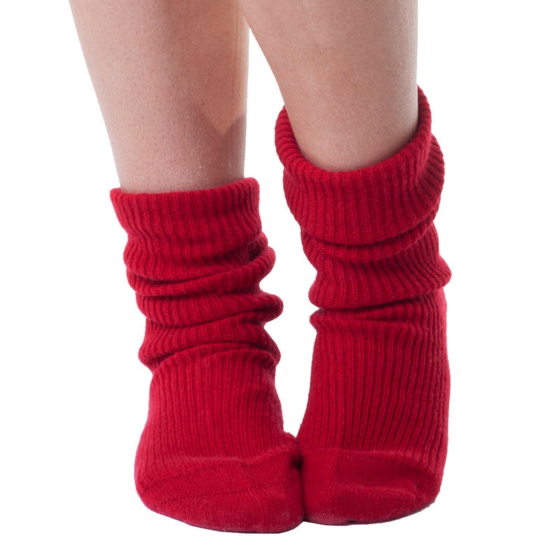 Cashmere Merino bed & lounge socks - Red