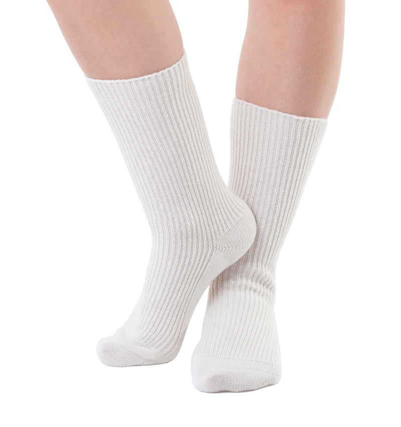 Cashmere Merino bed & lounge socks - Ivory