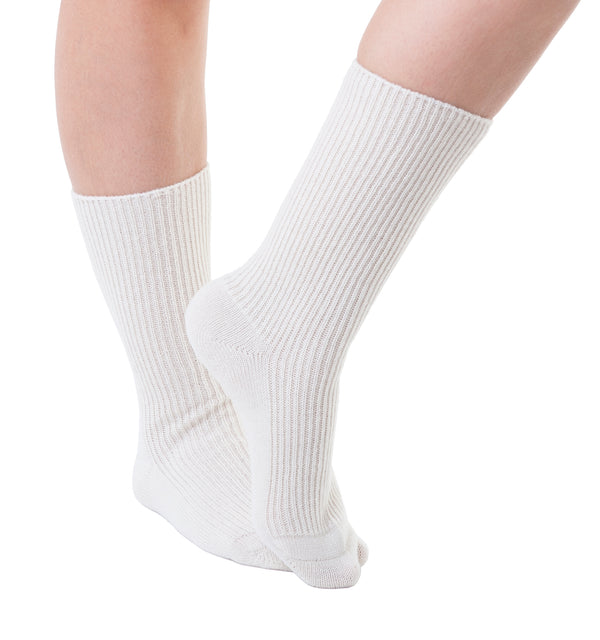 Cashmere Merino bed & lounge socks - Ivory