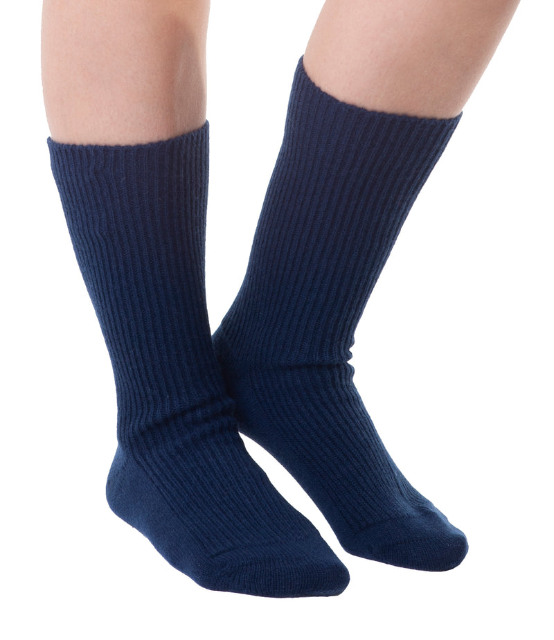 Cashmere Merino bed & lounge socks - Navy