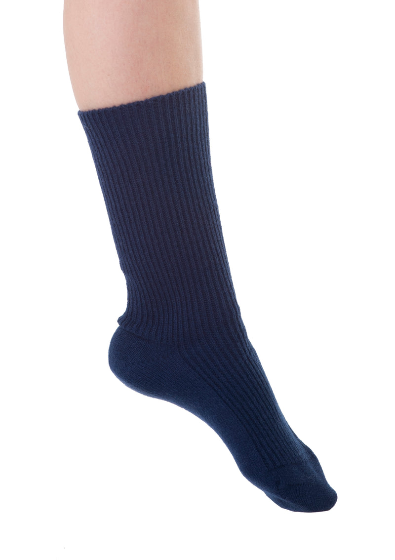 Cashmere Merino bed & lounge socks - Navy