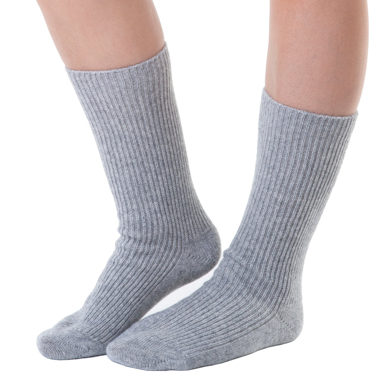 Adorawool Cashmere Merino bed & lounge socks - Warm and Toasty Toes for Winter - Flannel grey