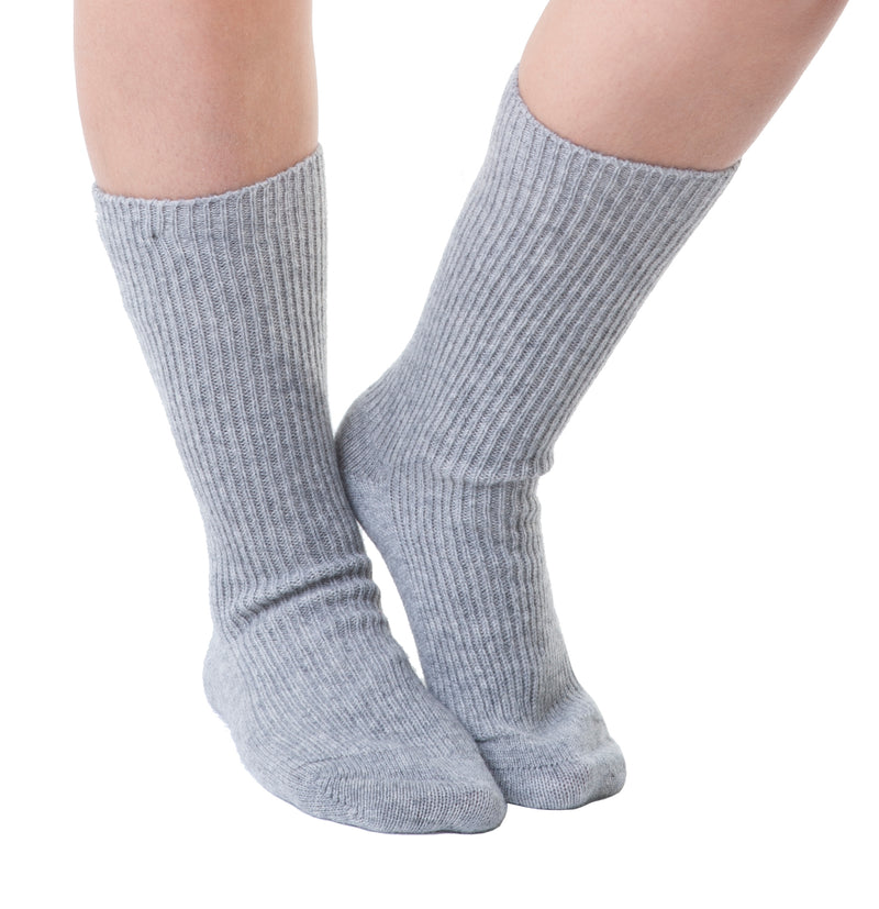 Adorawool Cashmere Merino bed & lounge socks - Warm and Toasty Toes for Winter - Flannel grey