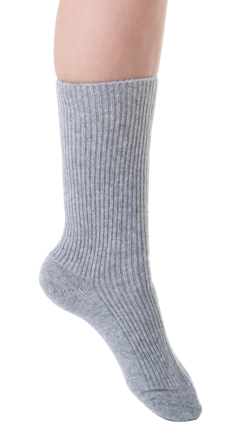 Adorawool Cashmere Merino bed & lounge socks - Warm and Toasty Toes for Winter - Flannel grey