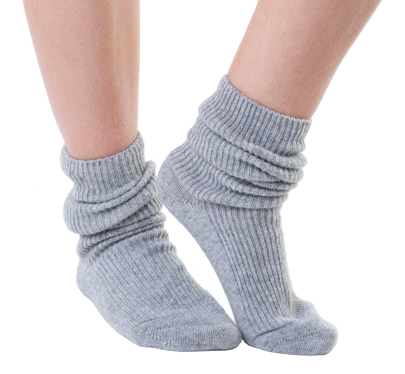 Adorawool Cashmere Merino bed & lounge socks - Warm and Toasty Toes for Winter - Flannel grey