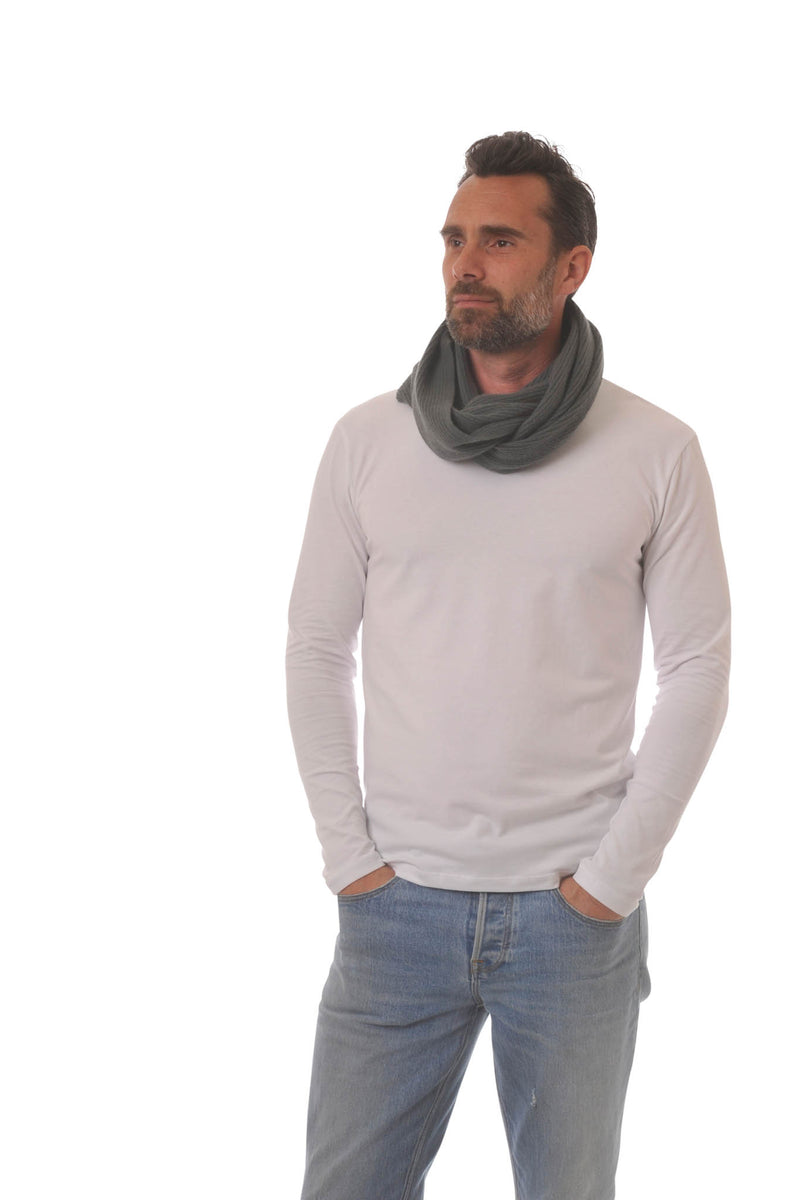 Adorawool Snood - Ribbed Design in Cashmere Merino - Olive