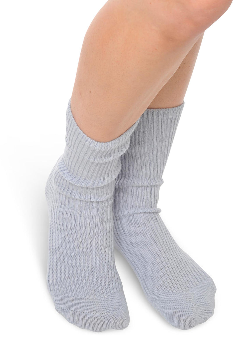 Adorawool Cashmere Merino bed & lounge socks - Warm and Toasty Toes for Winter - Pale Blue
