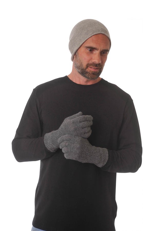 Cashmere Merino Gloves for Women and Men - Warm Soft Natural Wool for Winter  - Charcoal