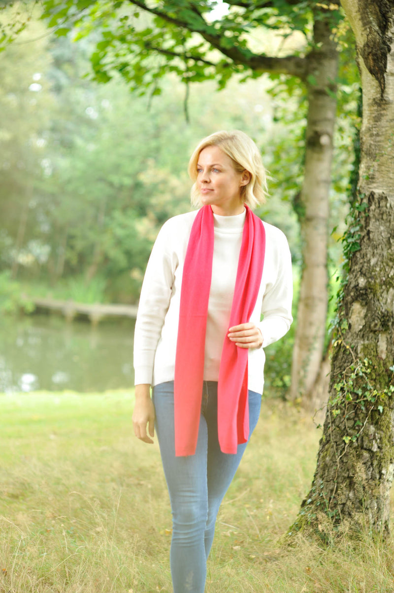 Cashmere Merino Scarf - Soft Warm & Stylish Winter scarves for Women and Men - Rich Rose