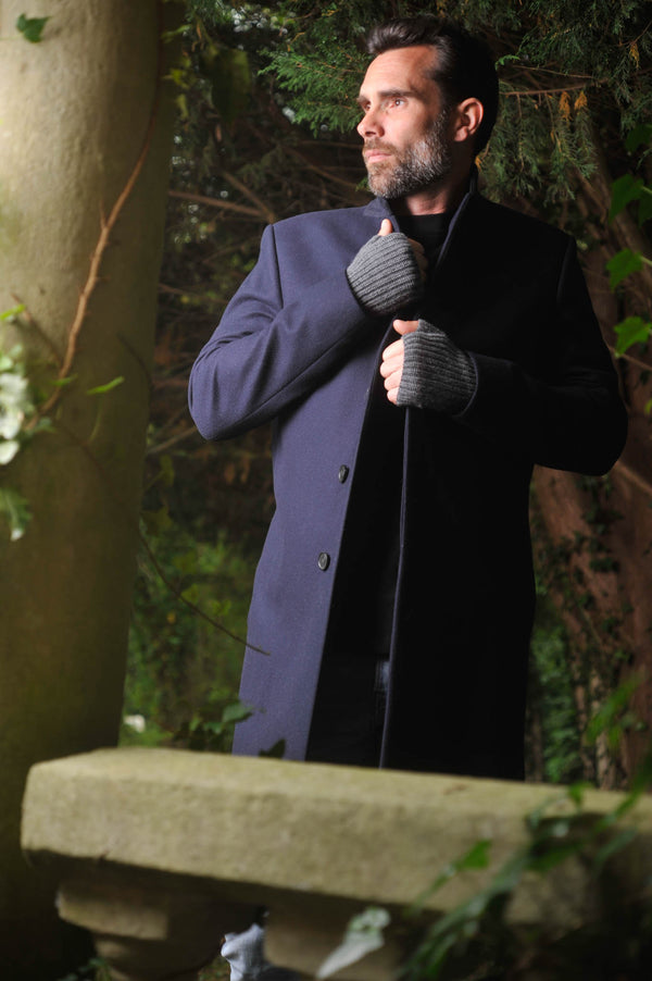 Fingerless Gloves - Hand & Wrist warmers - Cashmere & Merino - Warm Soft Wool for Winter - Charcoal