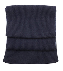 Cashmere Merino Scarf - Rib Knit - Soft Warm, Stylish Winter Scarf for Women & Men - Navy Blue