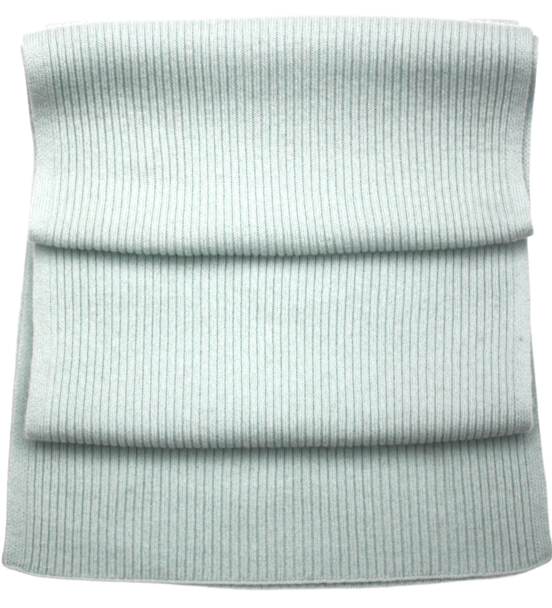 Cashmere Merino Scarf - Rib Knit - Soft Warm, Stylish Winter Scarf for Women & Men - Cool Mint
