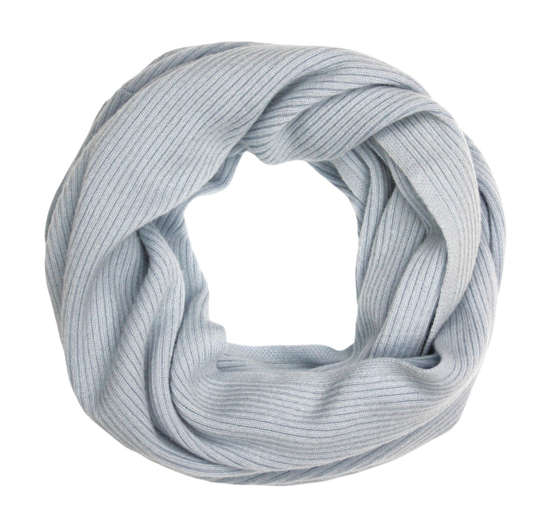 Adorawool Snood - Ribbed Design in Cashmere Merino - Pale Blue