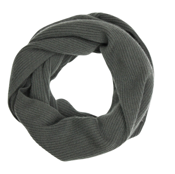 Adorawool Snood - Ribbed Design in Cashmere Merino - Olive