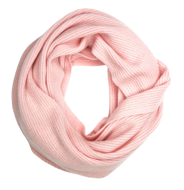 Adorawool Snood - Ribbed Design in Cashmere Merino - Pale Pink