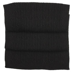 Cashmere Merino Scarf - Cable Knit - Soft Warm Stylish Winter Scarves for Women & Men - Black